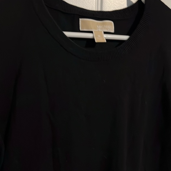 Michael Kors, black light knit, long sleeve dress with faux pocket zippers. - Picture 5 of 11